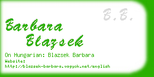 barbara blazsek business card